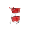 Chariot Support Double Paniers d'achat Paniers 28 L : Rouge